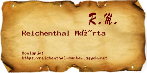 Reichenthal Márta névjegykártya
